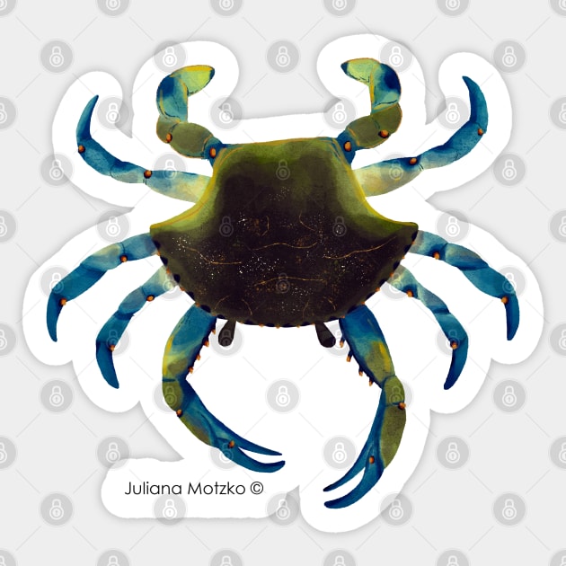 Blue Crab Sticker by julianamotzko